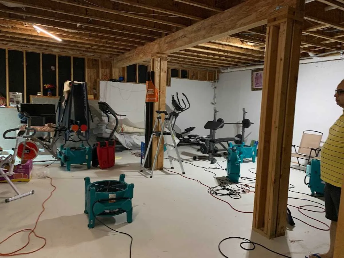 Basement drying equipment setup for Structural Drying in Paradise Valley